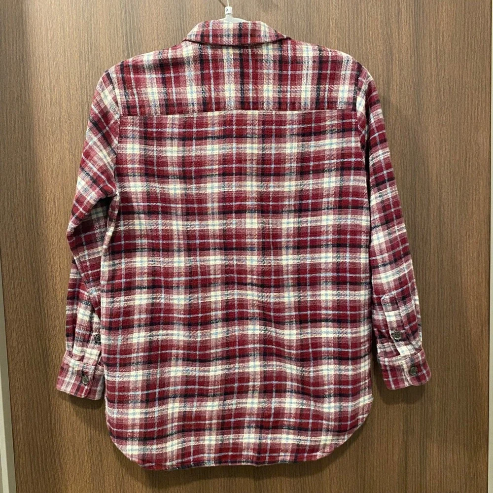 MADEWELL Flannel Sunday Shirt in Mahaska Plaid Size XS Textured Cotton Flannel - Picture 7 of 10